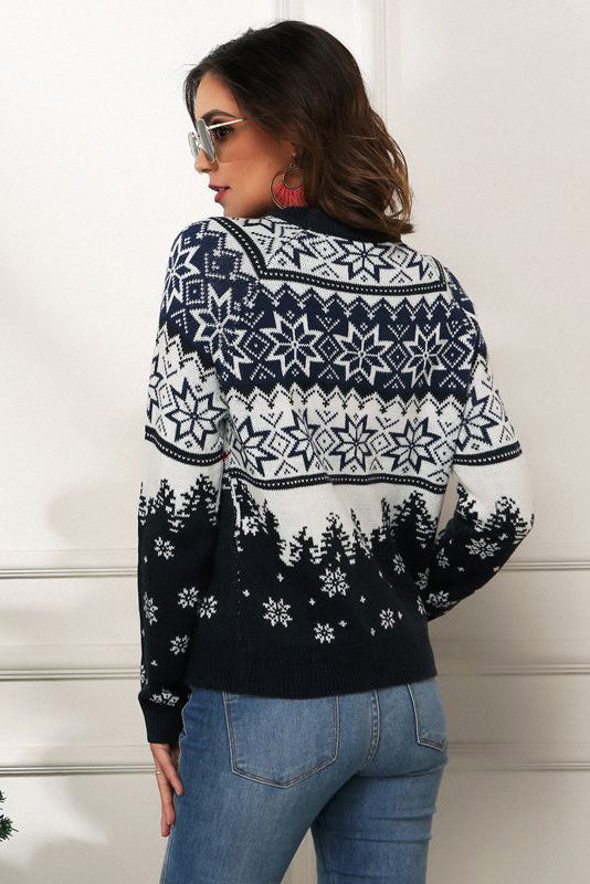Pull de Noël à motif flocon de neige et camion