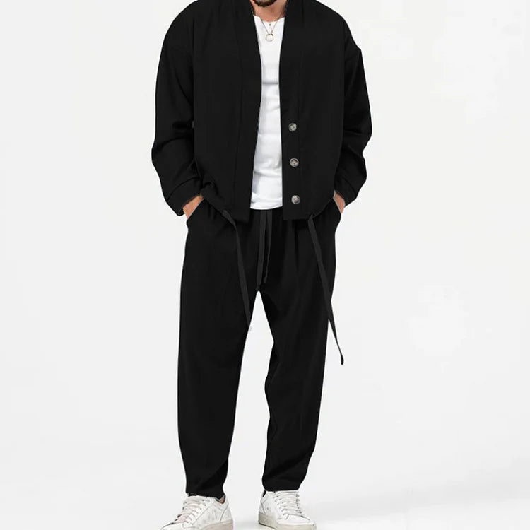 Gerrit - Ensemble 2 pièces avec blazer boutonné et pantalon à cordon