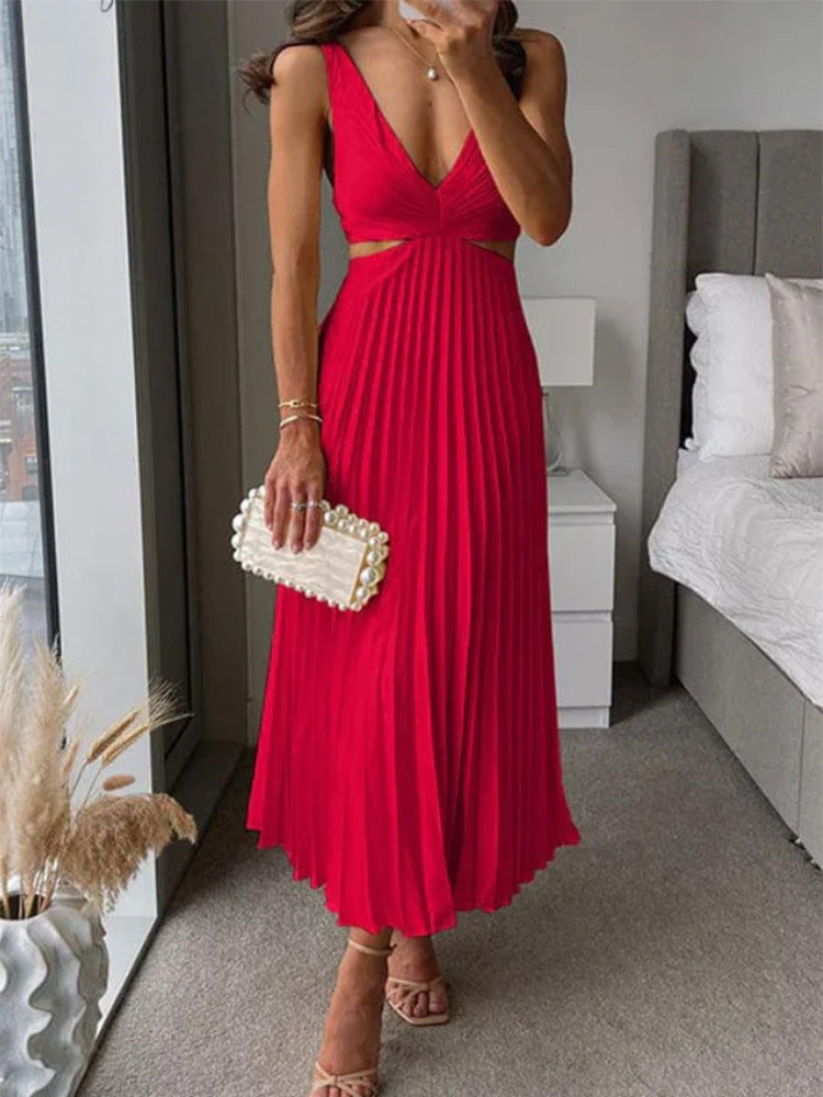 Julieta - Robe longue plissée avec décolleté