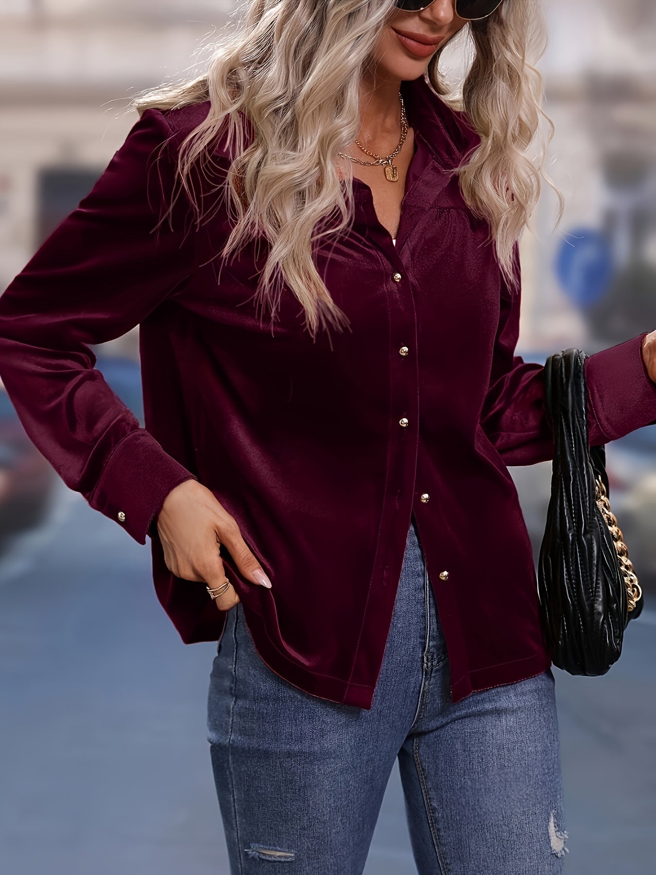 Sophia - Chemisier élégant en velours
