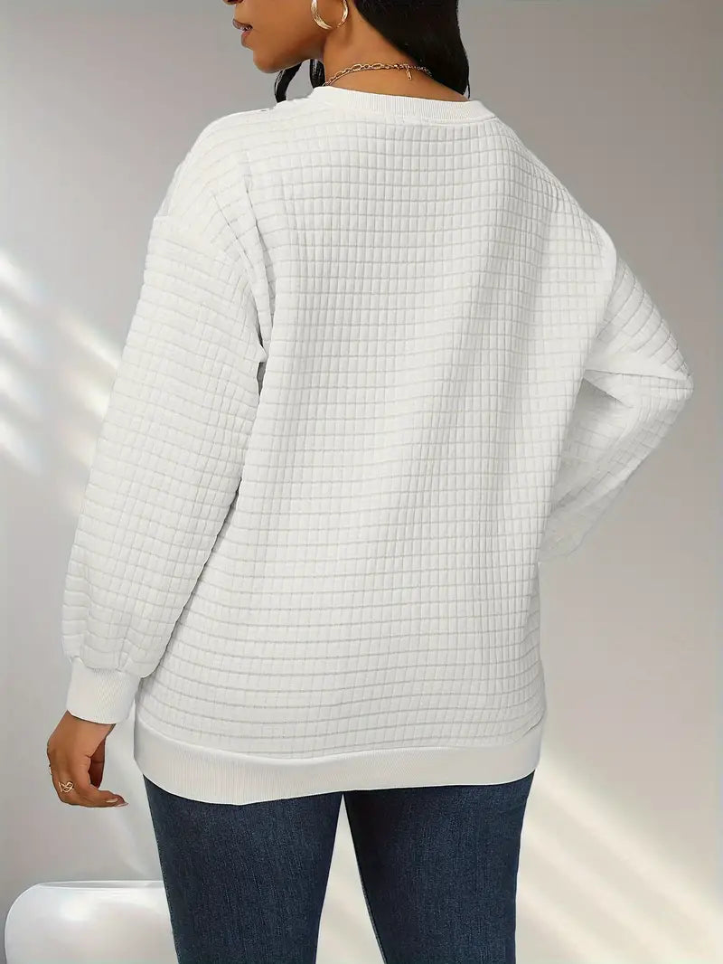 Olivia – pull gaufré décontracté et ample