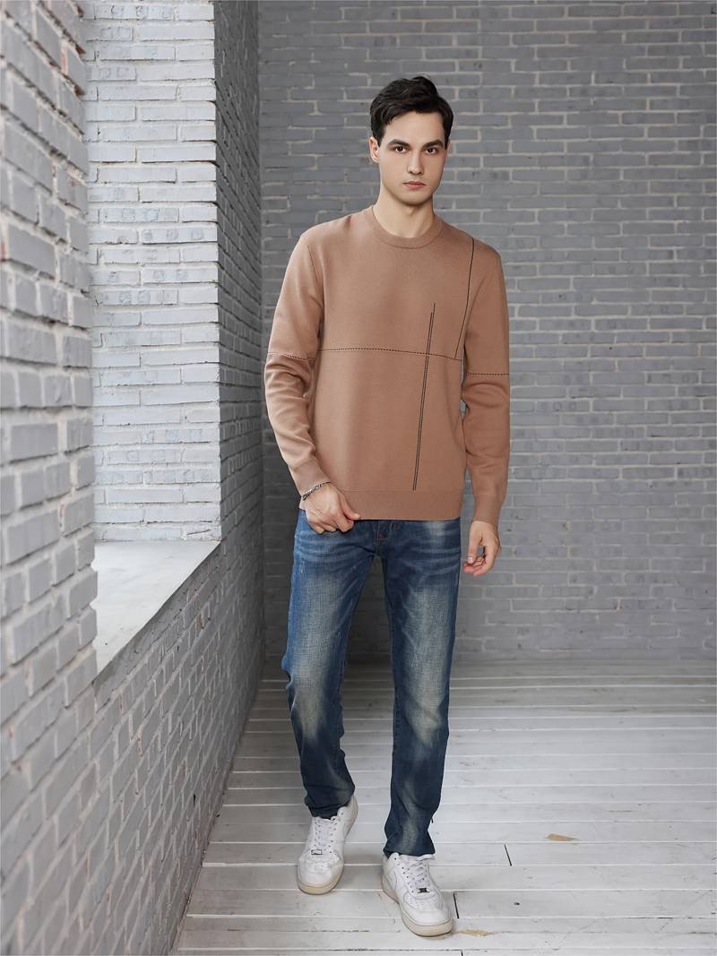 Joshua – Pull ras du cou décontracté pour homme