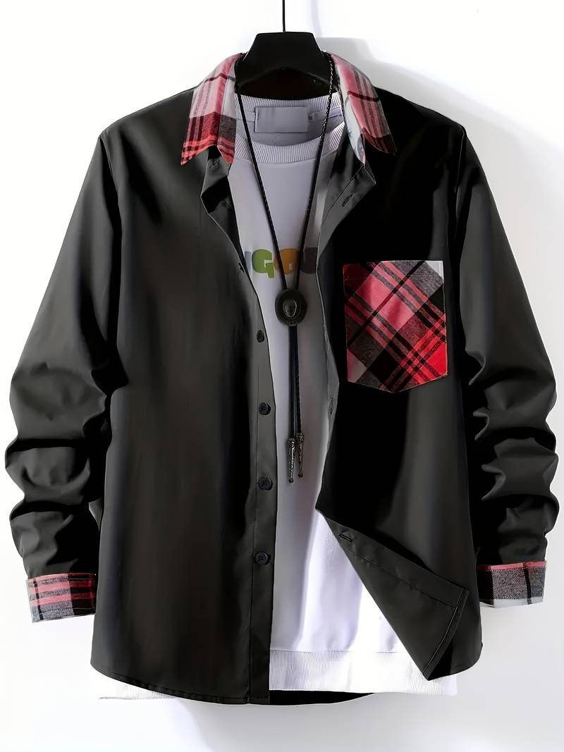 Alexander – chemise fine à manches longues et blocs de couleurs