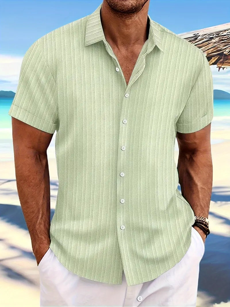 Alexander – chemise décontractée, respirante, à manches courtes avec un motif à rayures amples
