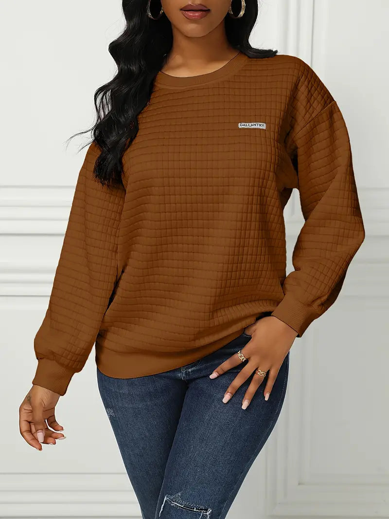 Olivia – pull gaufré décontracté et ample
