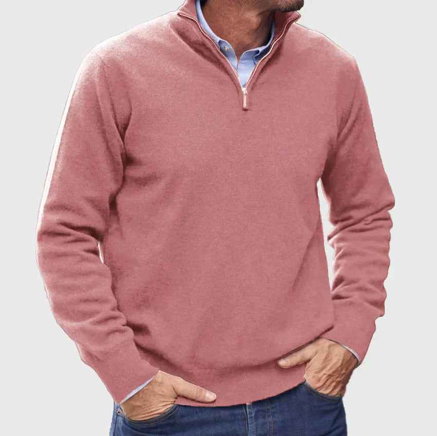Philip – Pull zippé en polyester pour homme