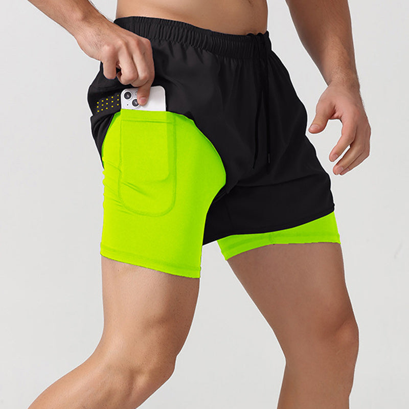 Short de sport respirant à double couche