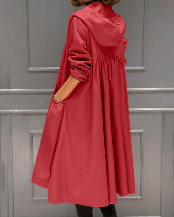 Vina® | Veste à capuche mi-longue de style coréen