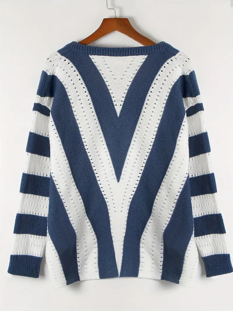 Grace – pull rayé col V