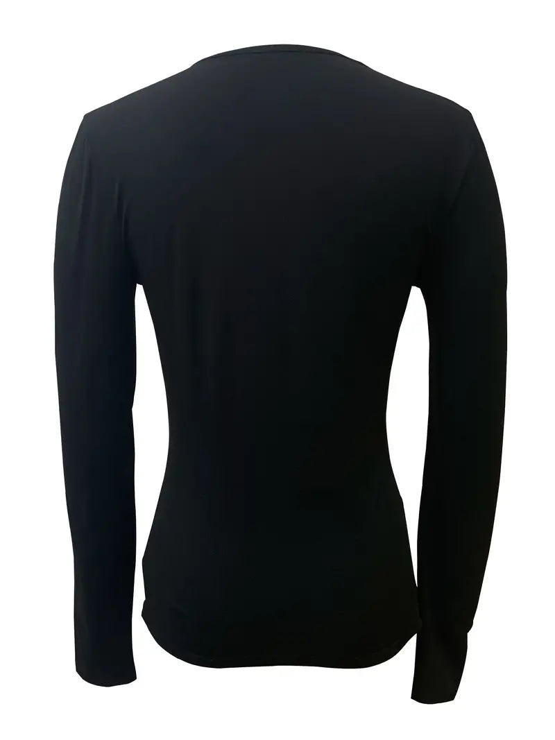 Sophia – T-shirt décontracté à manches longues et col en V