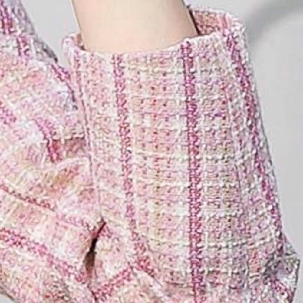 Blazer femme à carreaux avec fermeture boutonnée à la cheville - Élégant et classique