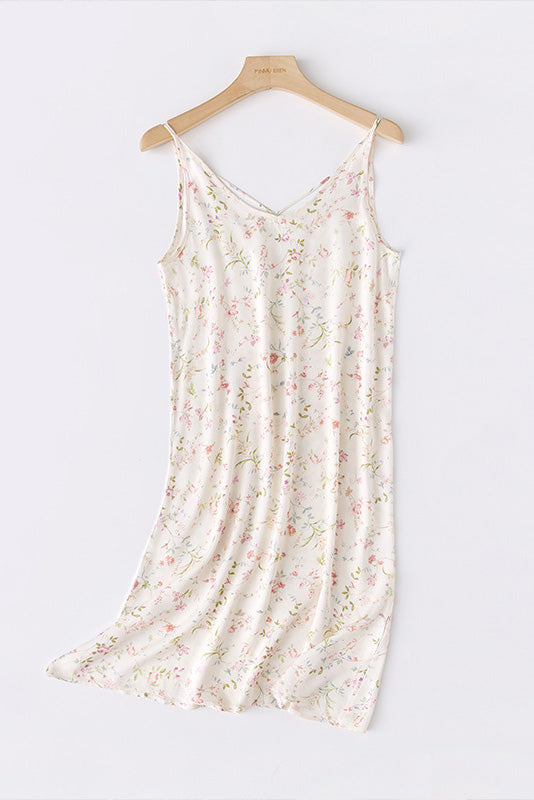 Bedrucktes Camisole-Kleid mit überkreuzten Trägern am Rücken