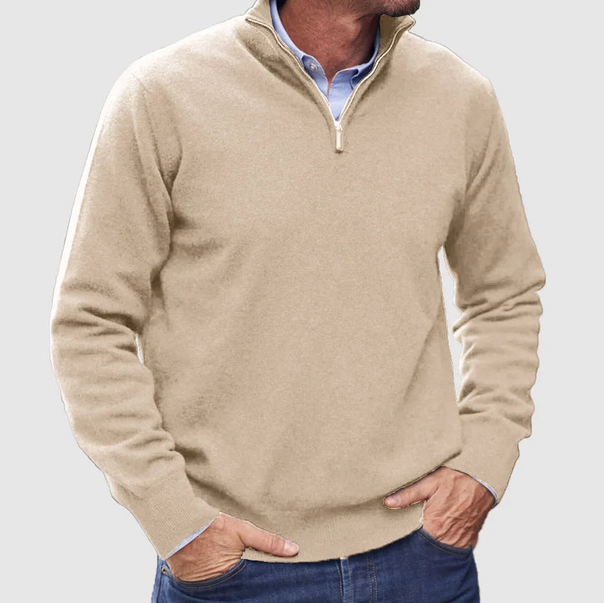 Philip – Pull zippé en polyester pour homme