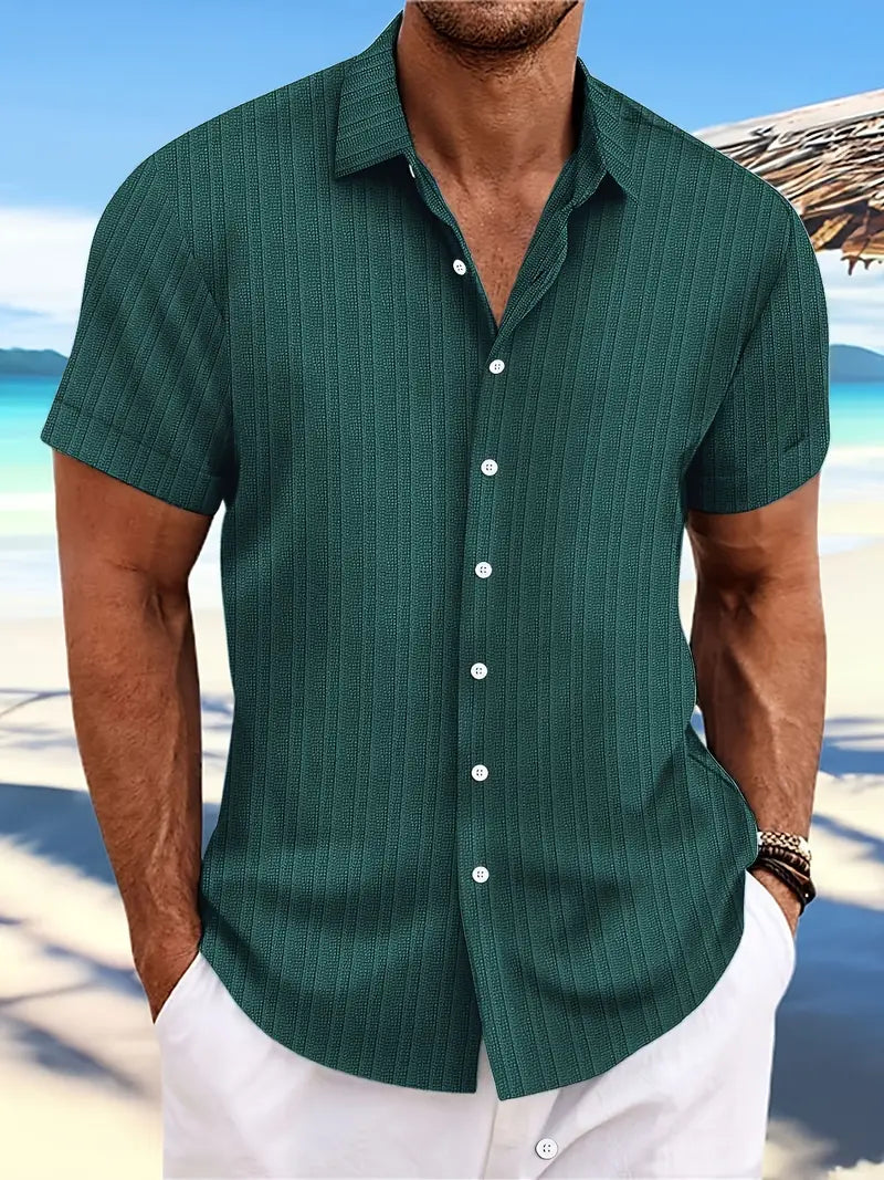 Alexander – chemise décontractée, respirante, à manches courtes avec un motif à rayures amples