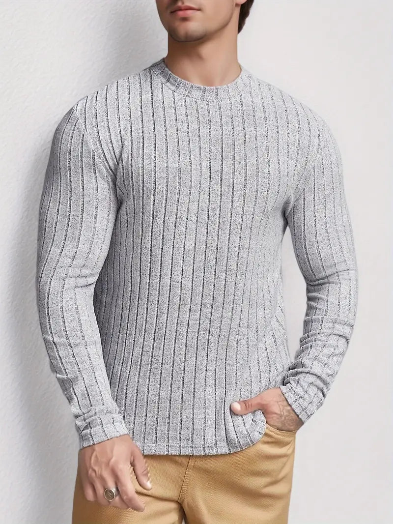 Zephyr – T-shirt côtelé à manches longues et col rond