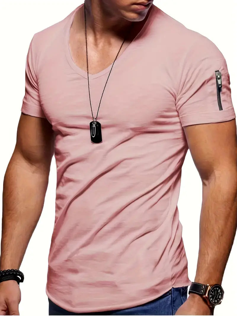 Zephyr – T-shirt décontracté à col en V pour homme