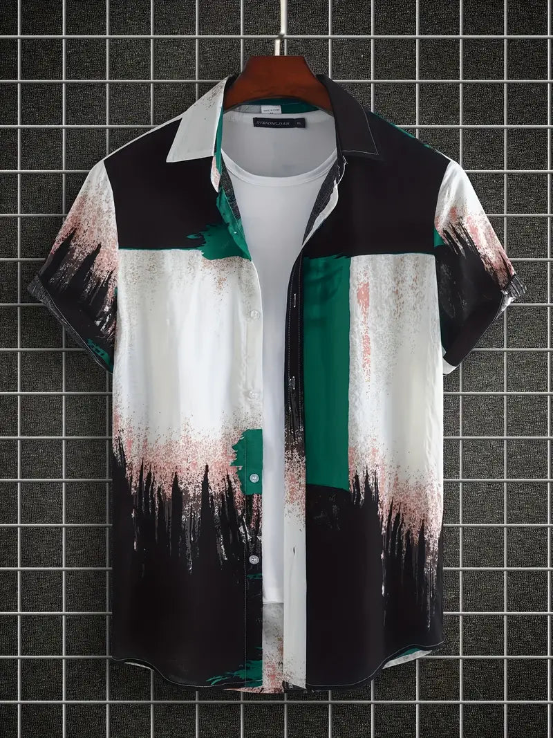 William – chemise décontractée à manches courtes avec divers motifs pour homme
