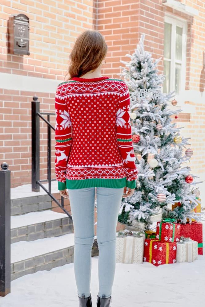 Pull tricoté avec broderie de dessin animé