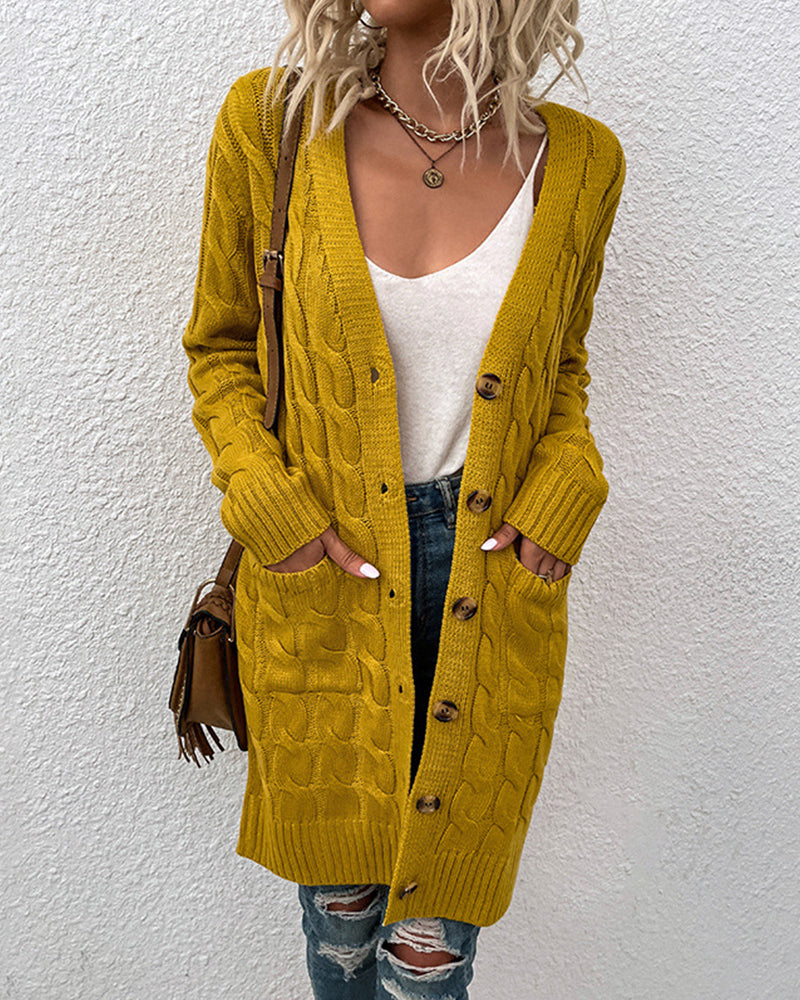 Wielar | Cardigan à manches longues de couleur unie