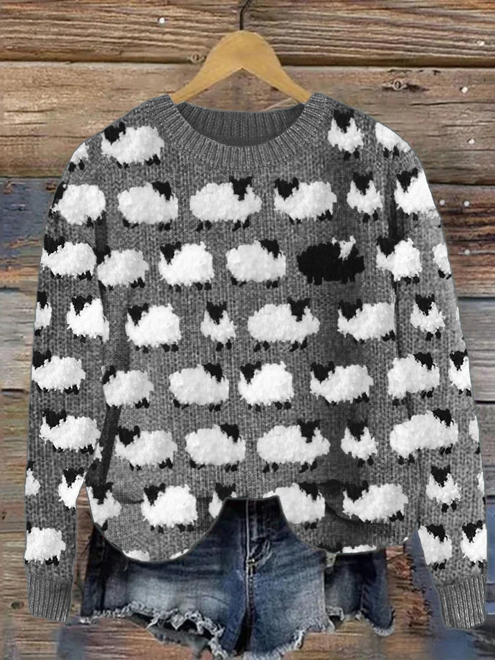 Susan – pull vintage confortable en peau de mouton