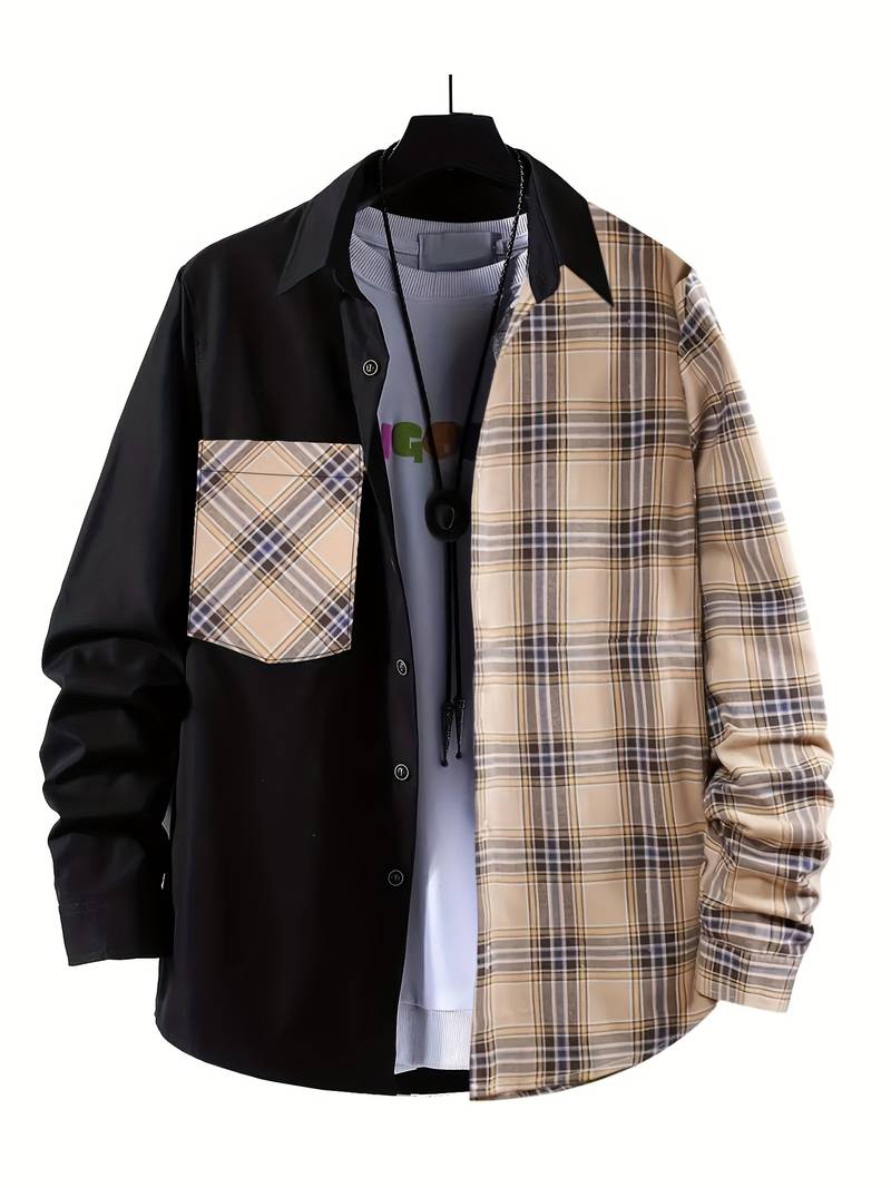 Alexander – chemise fine à manches longues et blocs de couleurs