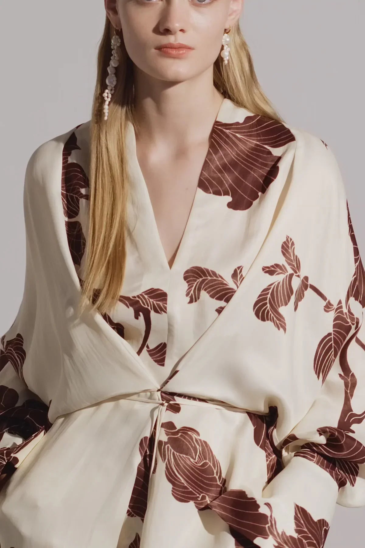 Robe kimono à imprimé origami