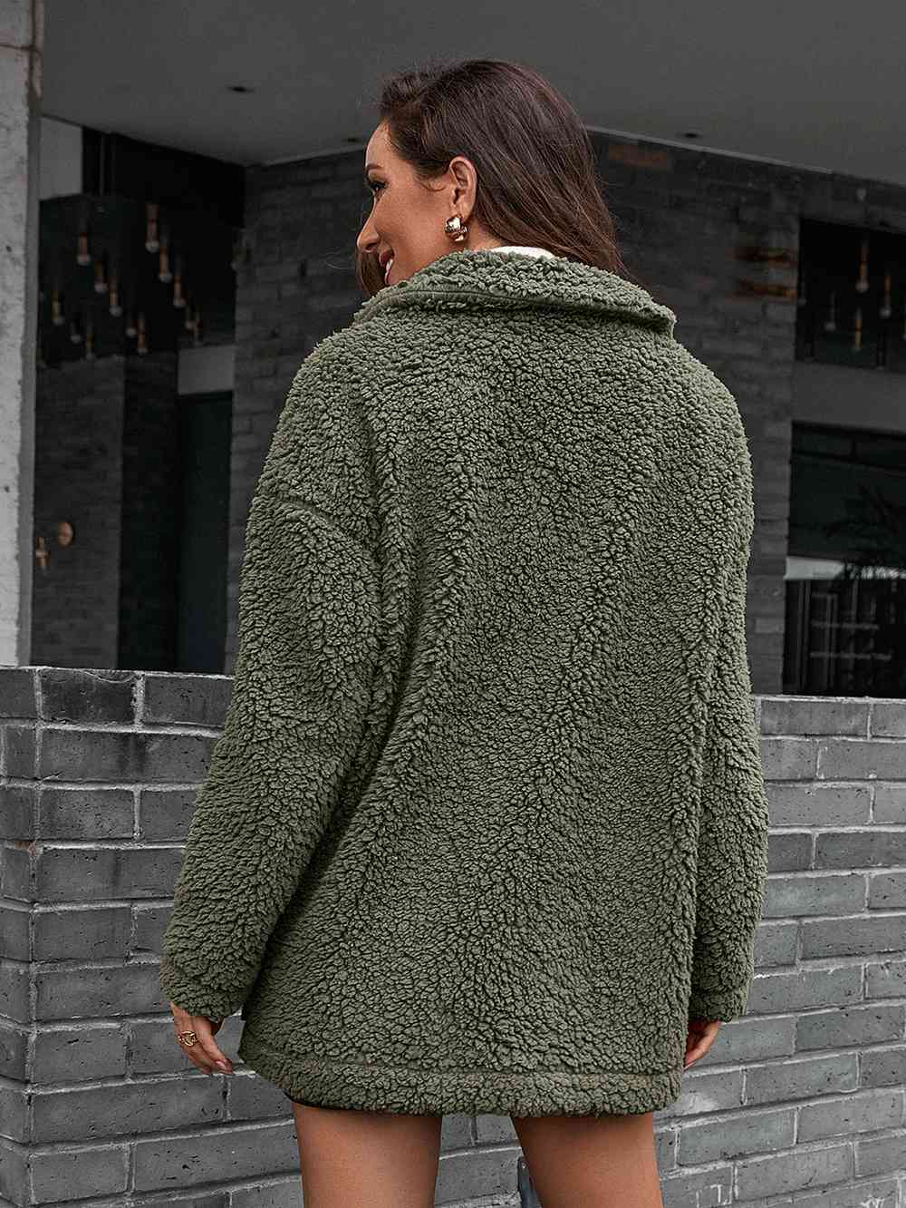 Wendellia | Veste Teddy zippée à double fermeture avec col