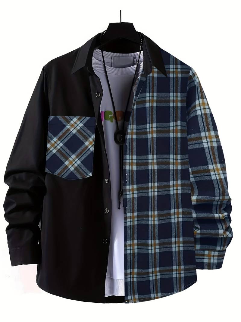 Alexander – chemise fine à manches longues et blocs de couleurs