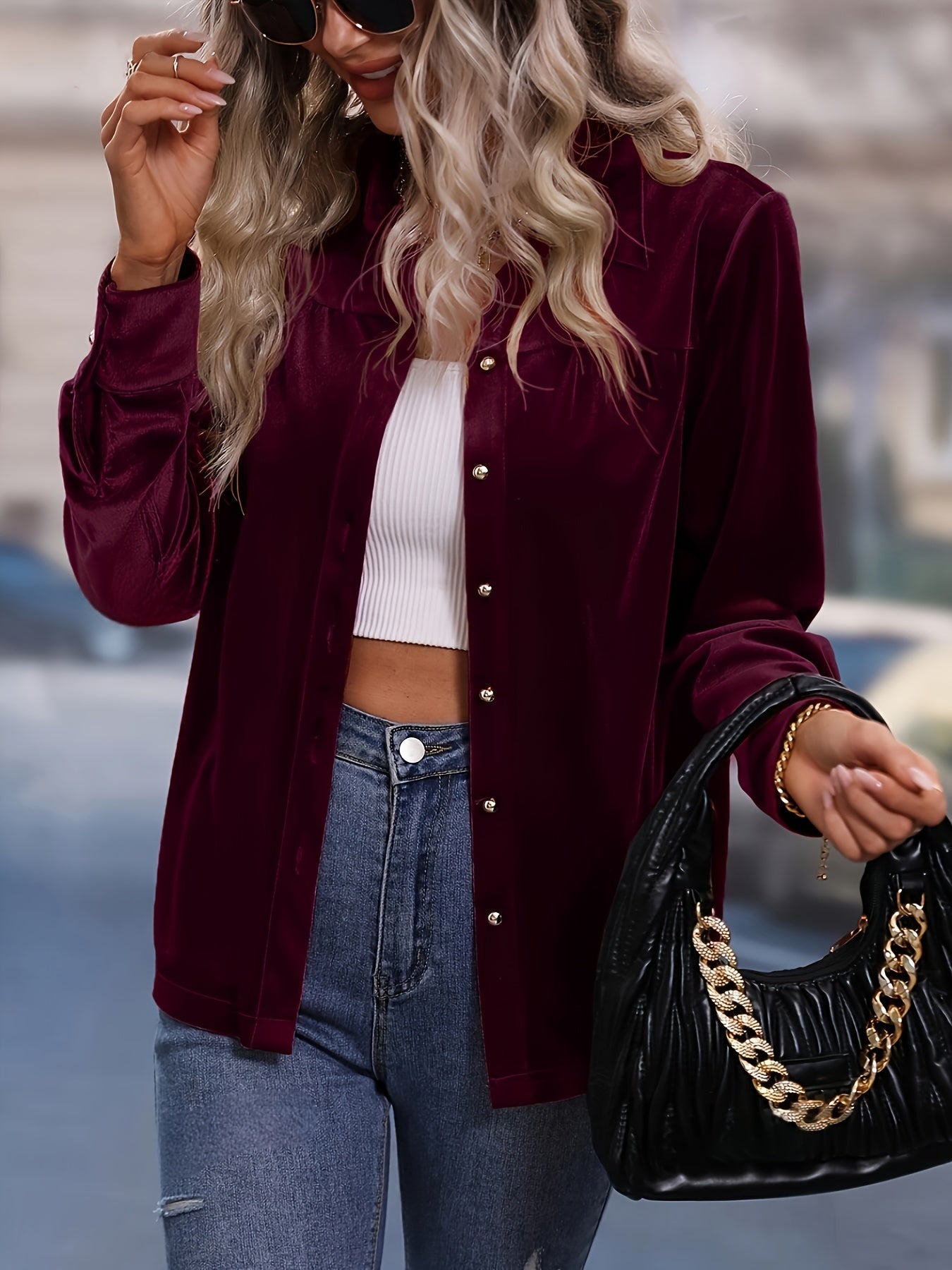 Sophia - Chemisier élégant en velours