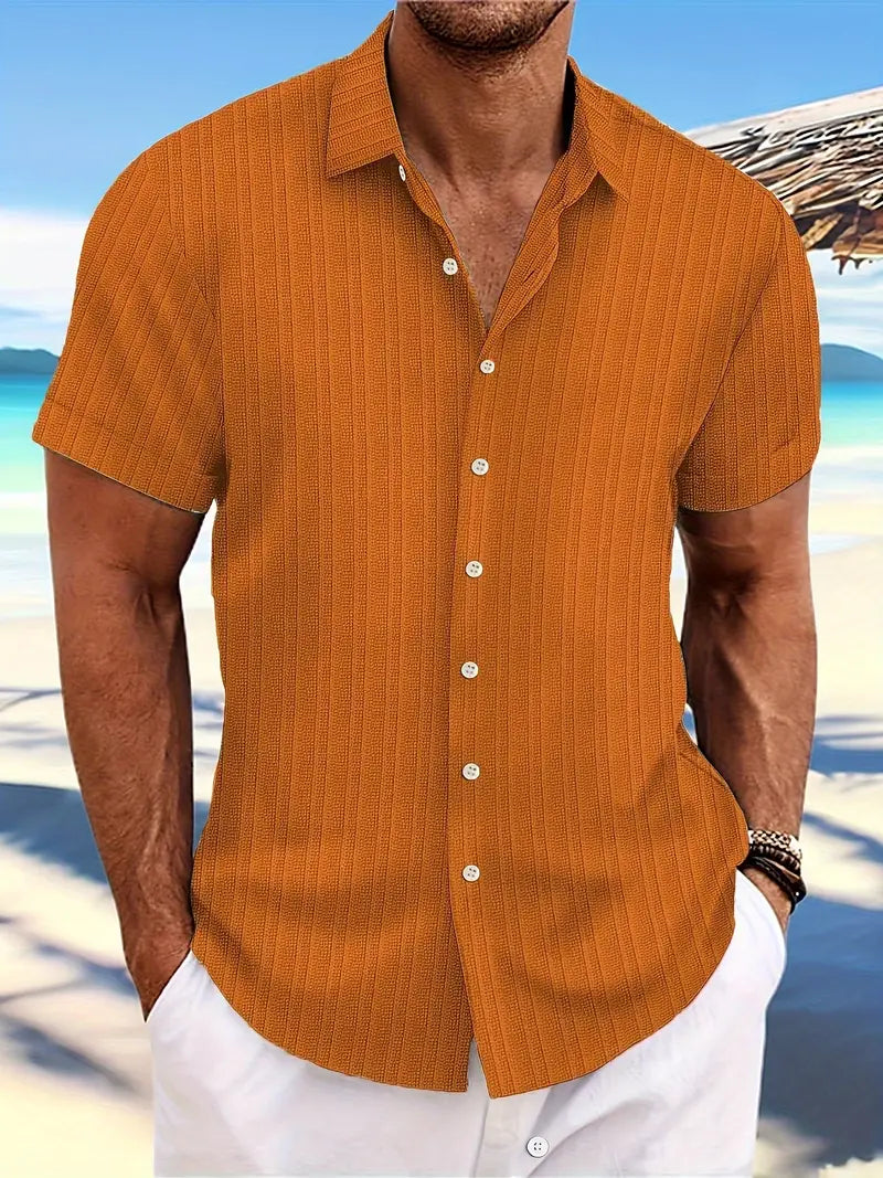 Alexander – chemise décontractée, respirante, à manches courtes avec un motif à rayures amples