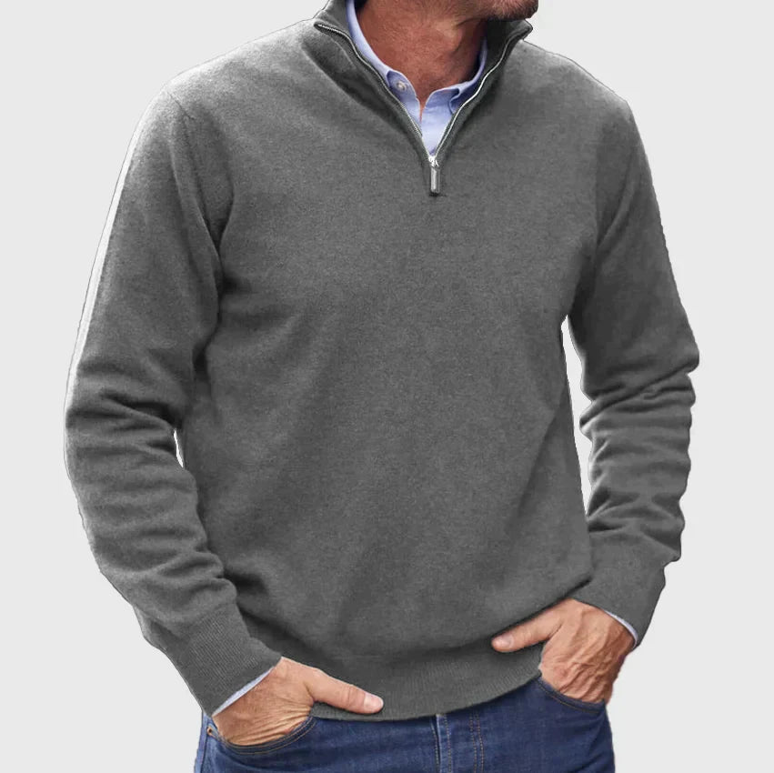 Philip – Pull zippé en polyester pour homme