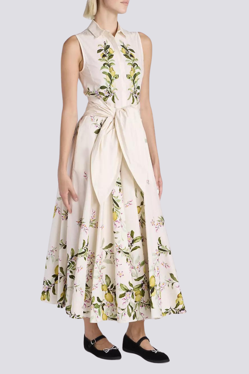 Ärmelloses Maxikleid „Adelle“ mit Blumenschleife