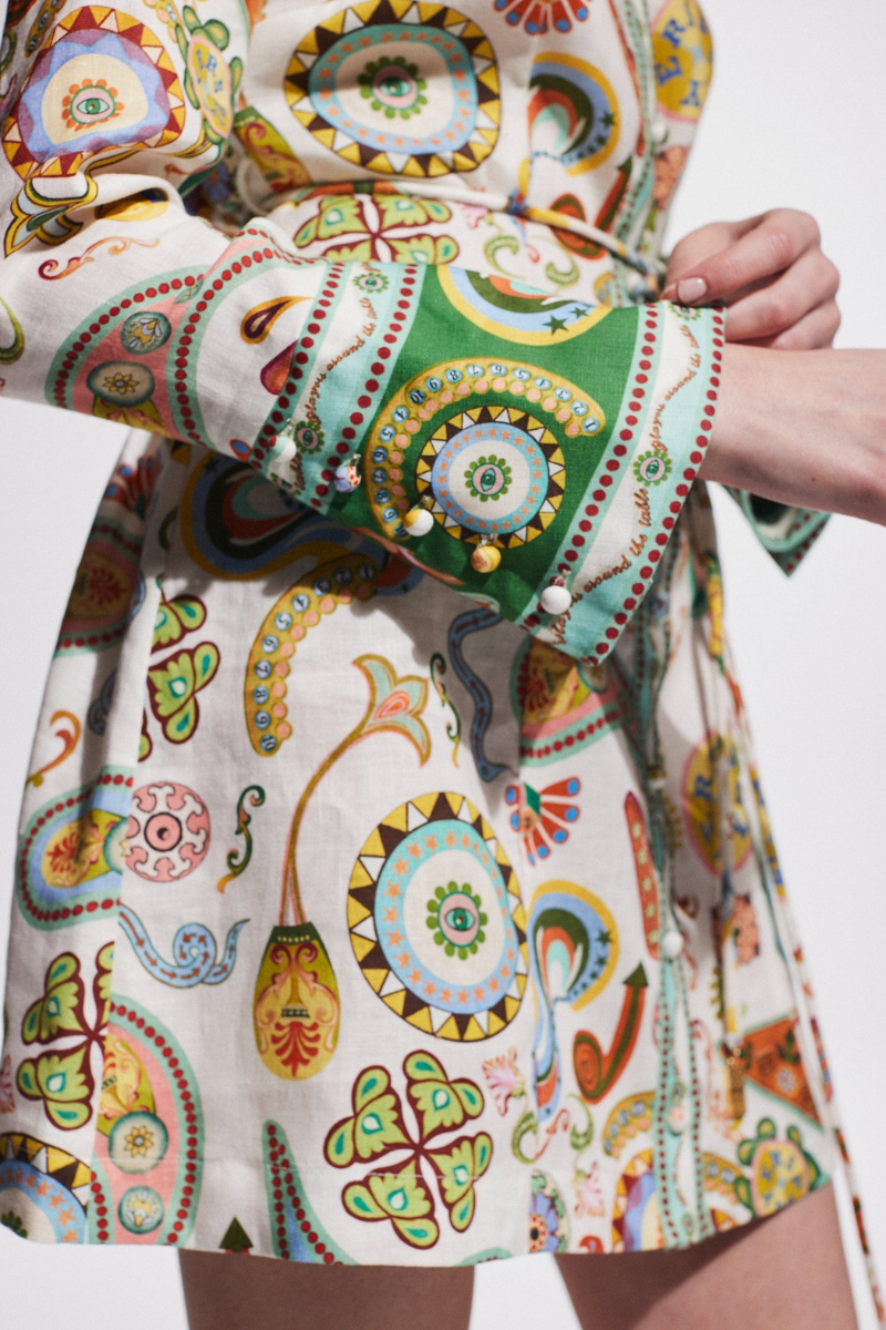 Aimeé Langärmliges Minikleid mit Paisleymuster