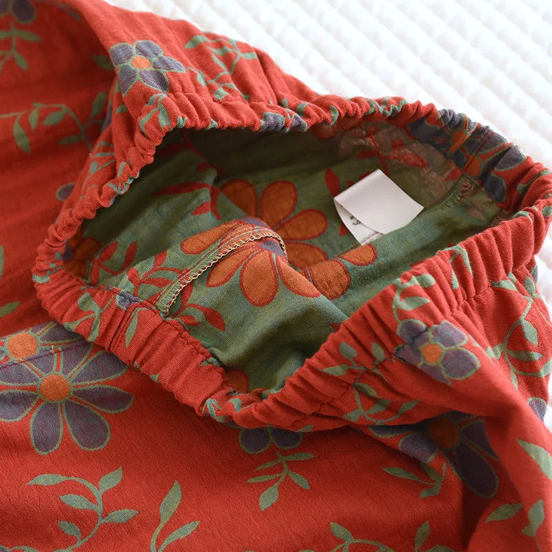Amelia | Pyjama-Set Baumwolle mit Blumenmuster