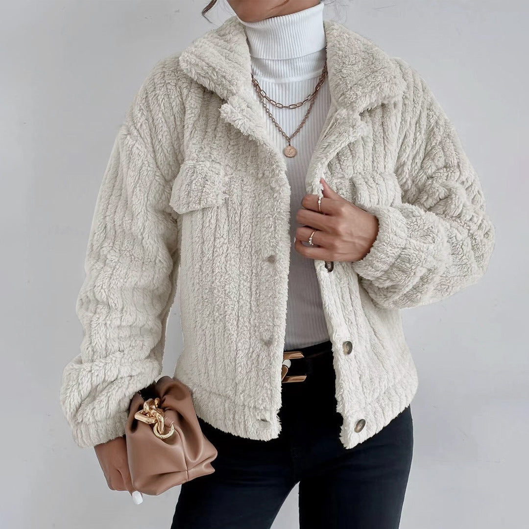 Yukari | Veste en peluche épaisse et velours