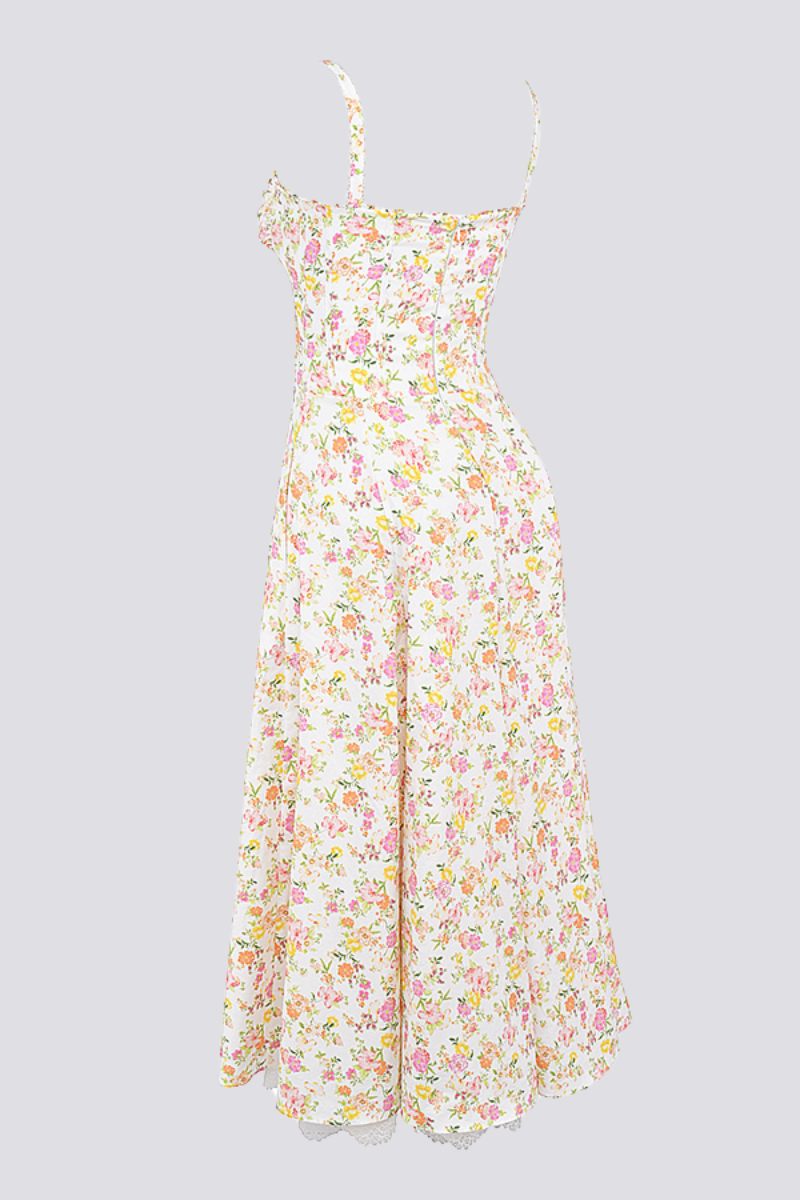 Athenais gerafftes Maxikleid mit Blumenmuster