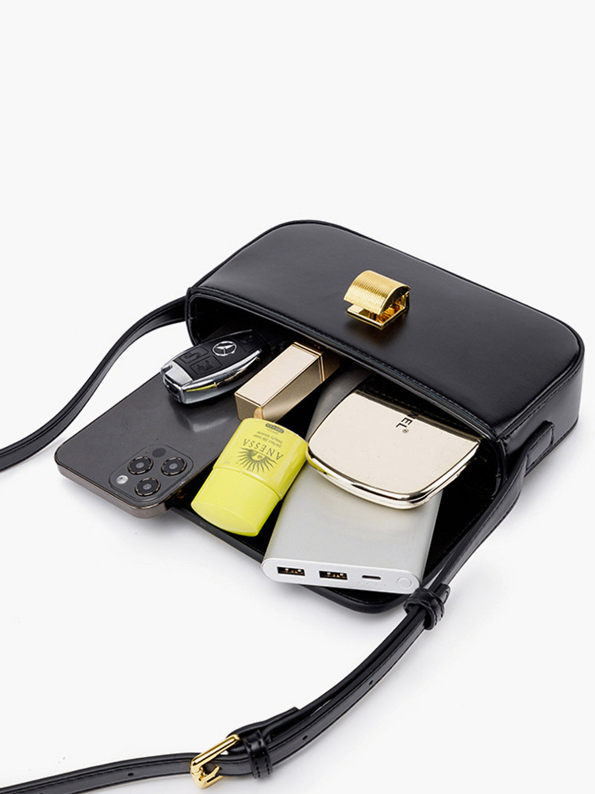 Glänzende Clutch-Umhängetasche