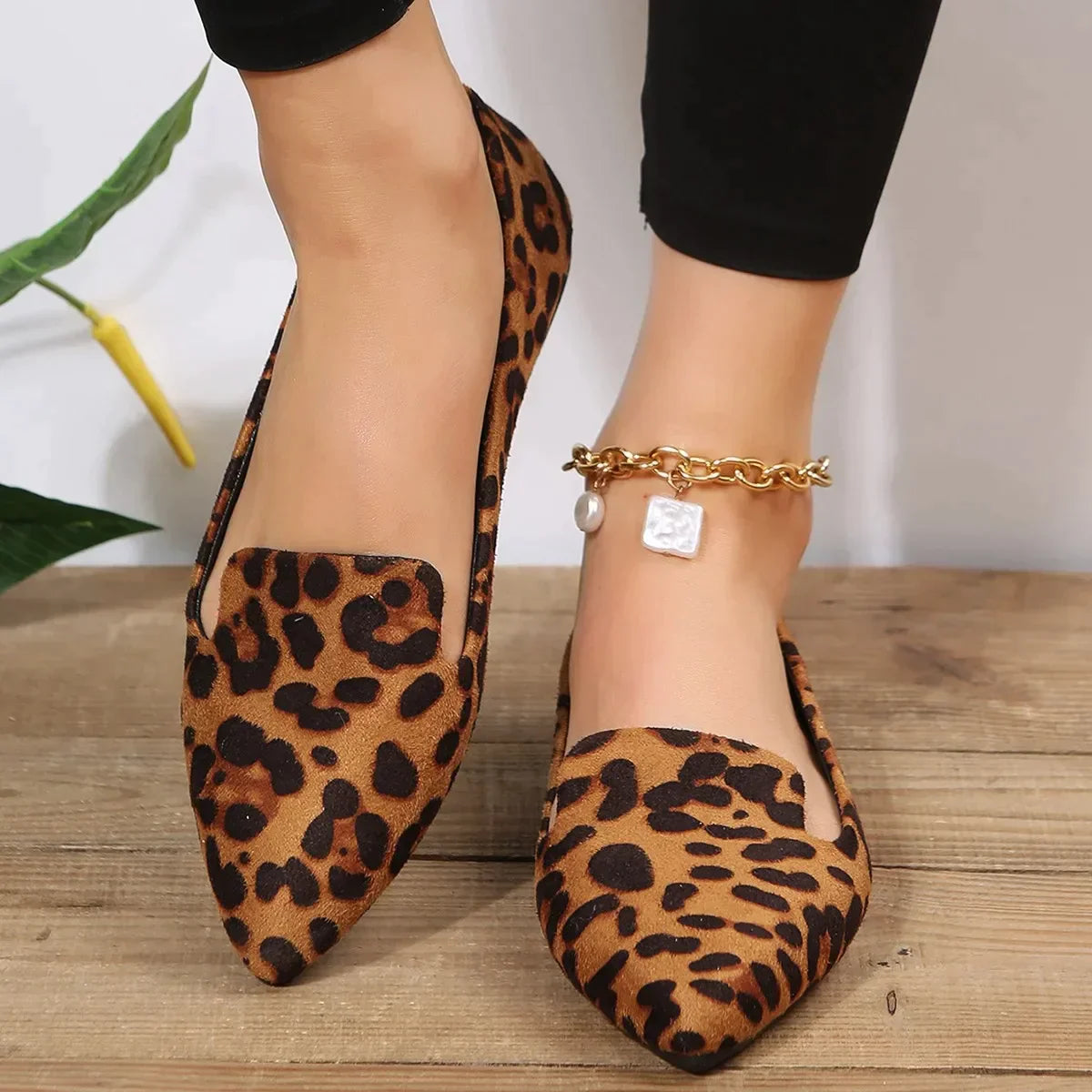 Stuttgart | Leopard Spitze Zehen Loafers