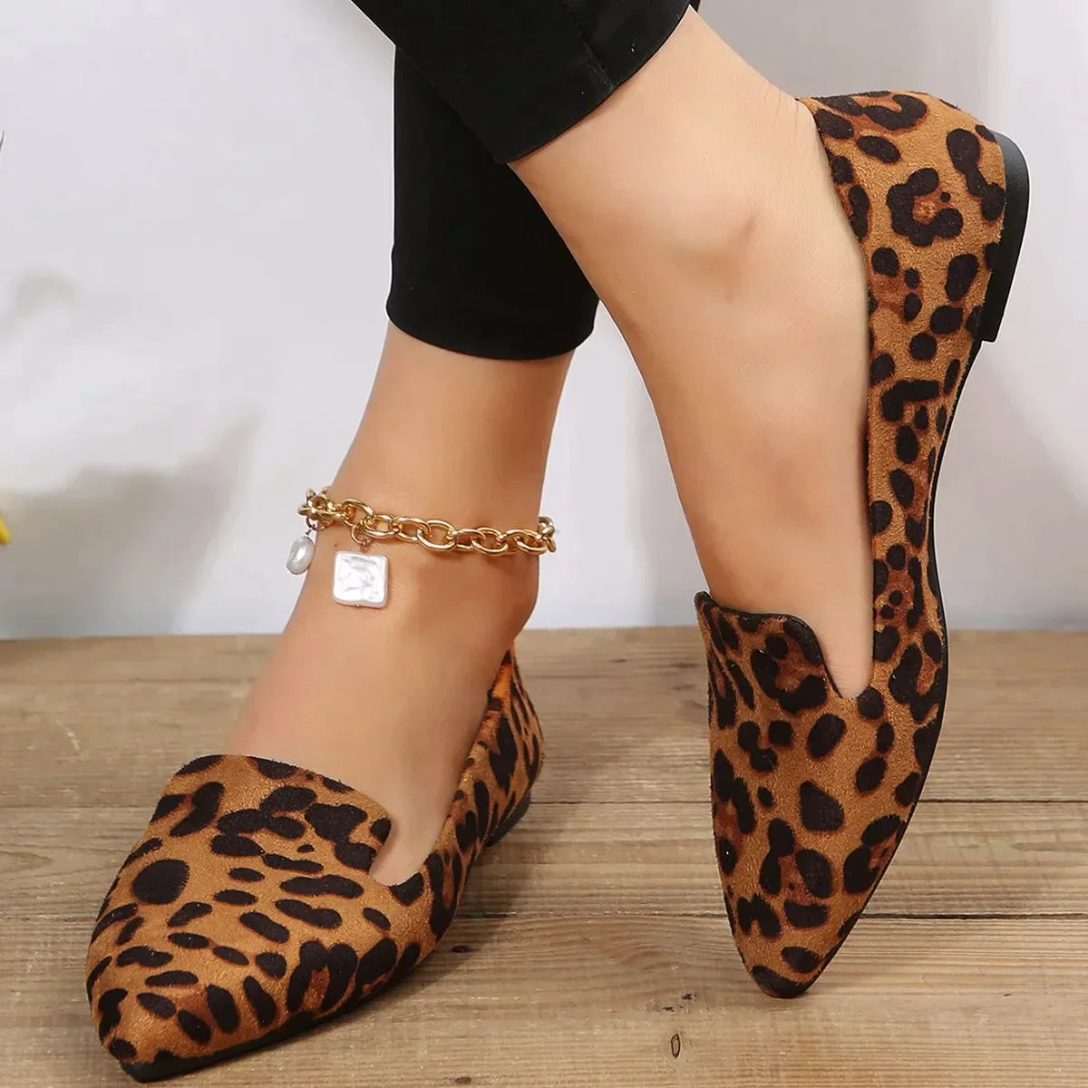 Stuttgart | Leopard Spitze Zehen Loafers
