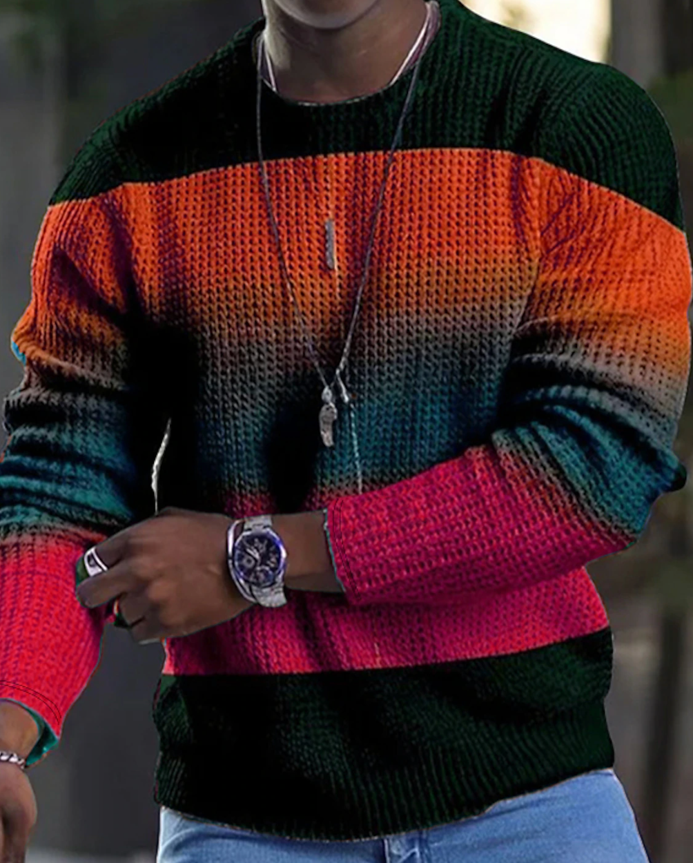Aion - Pull élégant en maille gaufrée pour homme