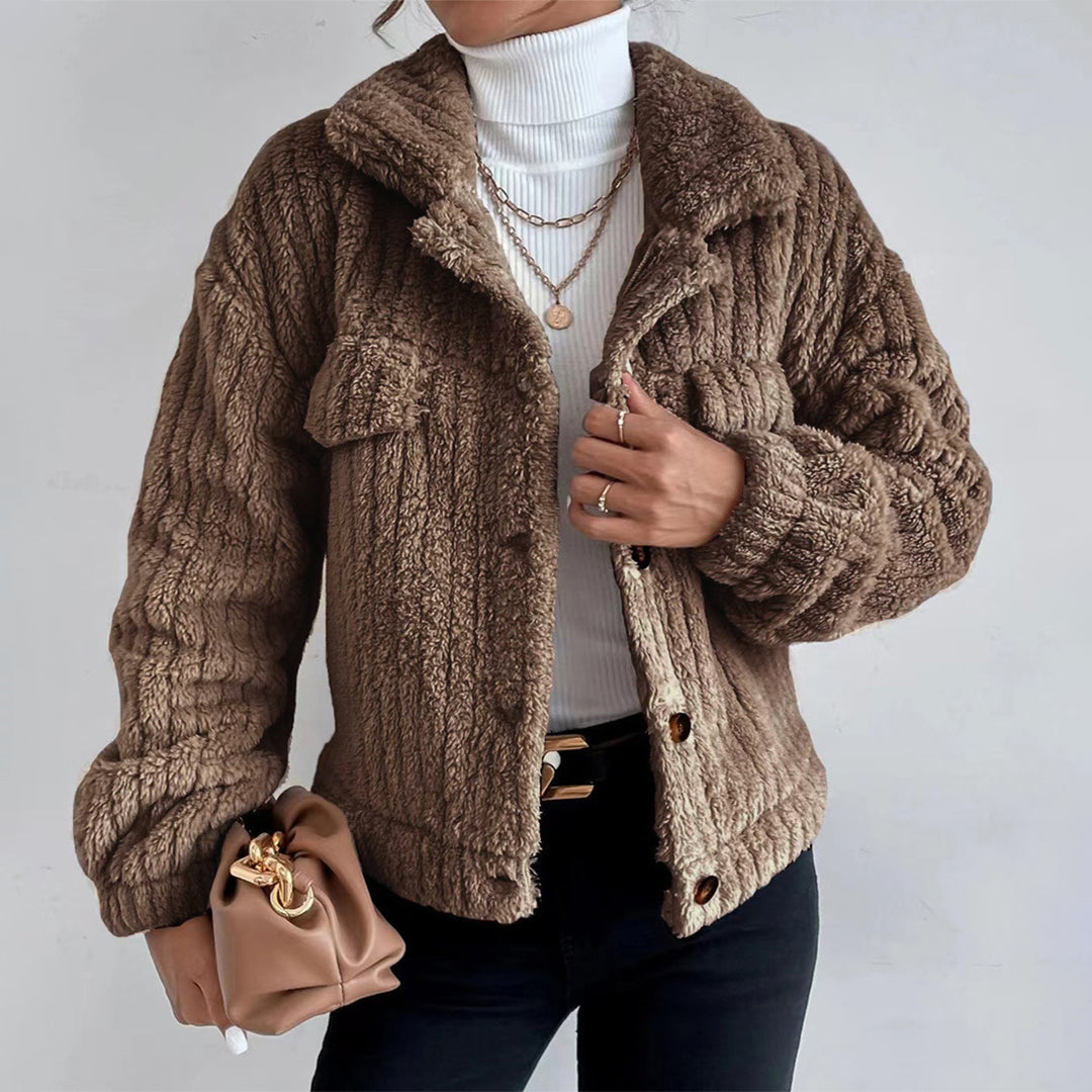 Yukari | Veste en peluche épaisse et velours