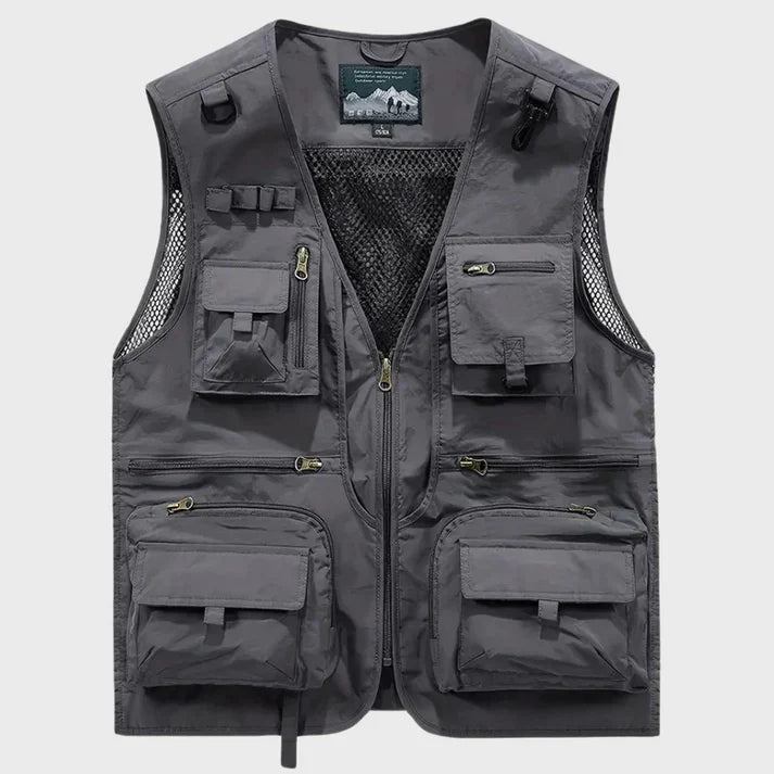 Gilet cargo respirant pour homme avec plusieurs poches