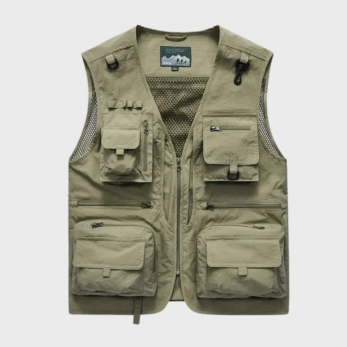 Gilet cargo respirant pour homme avec plusieurs poches