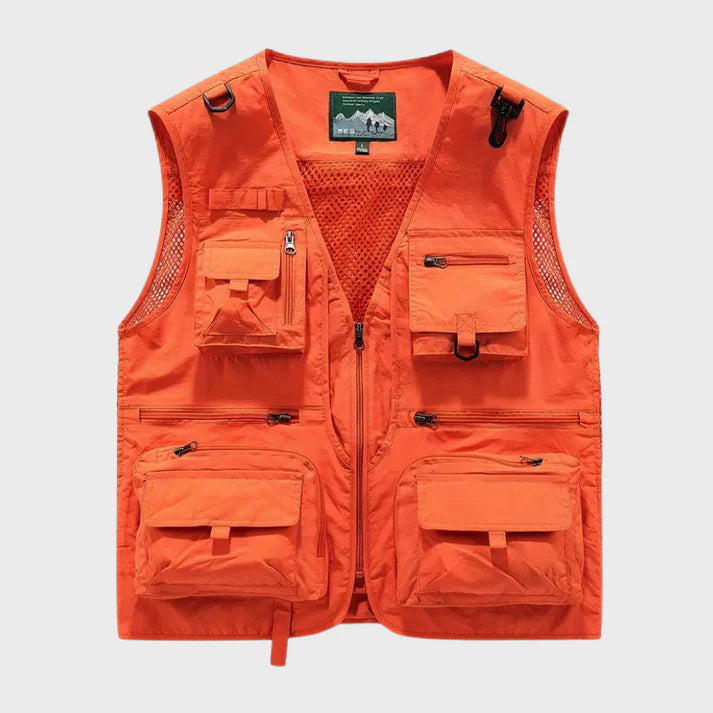 Gilet cargo respirant pour homme avec plusieurs poches