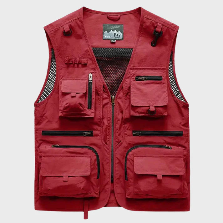 Gilet cargo respirant pour homme avec plusieurs poches
