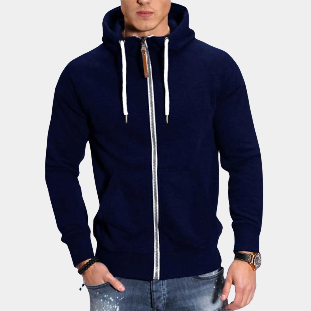 Veste polaire homme avec zip et cordon de serrage