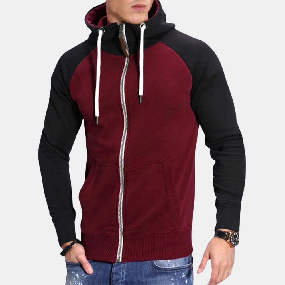 Veste polaire homme avec zip et cordon de serrage