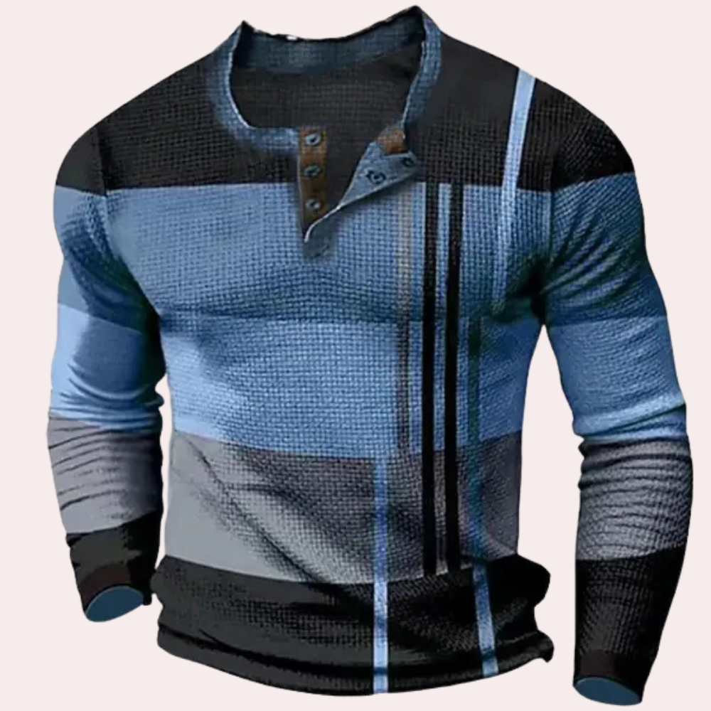 Chemise à blocs de couleurs tendance pour homme