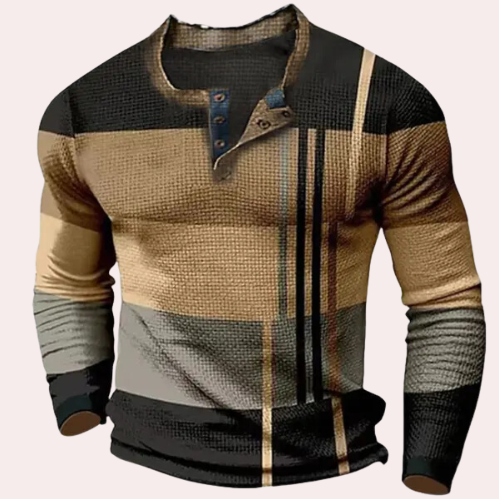 Chemise à blocs de couleurs tendance pour homme