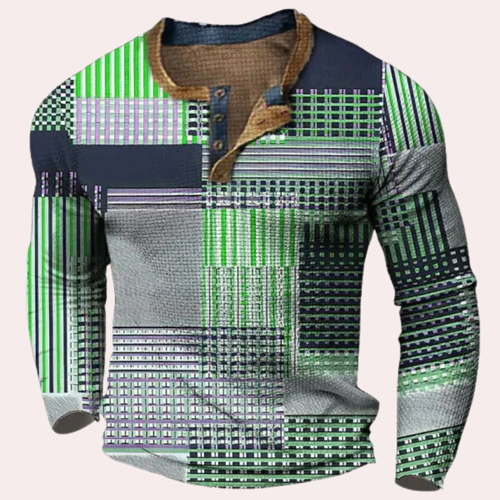 Chemise à blocs de couleurs tendance pour homme